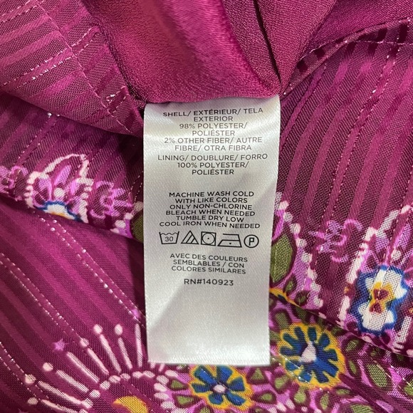 Loft Shimmer Stripe Mosaic Bow Back Halter Top Purple Paisley Womens S‎ NWT - Picture 8 of 10